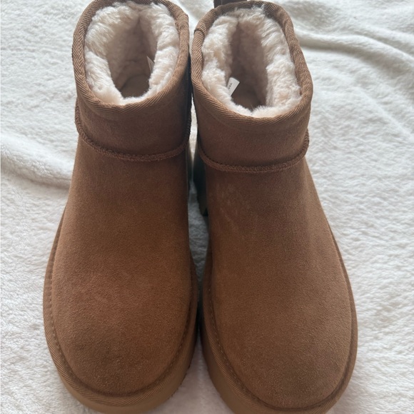 Uggs Brown Suede Platform Ankle Boots size 8 - Picture 2 of 8